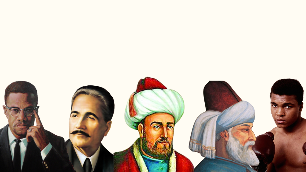 Five Pioneers: Malcolm X, Iqbal, Rumi, Al-Ghazali, Muhammad Ali